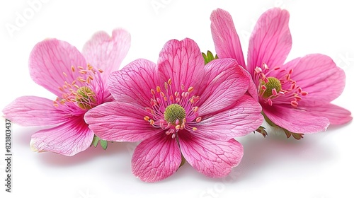 A beautiful bouquet of pink ranunculus flowers isolated on a white background
