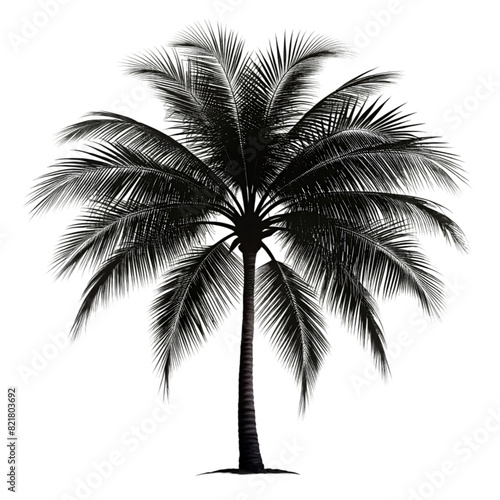 palm tree silhouette on transparent bg