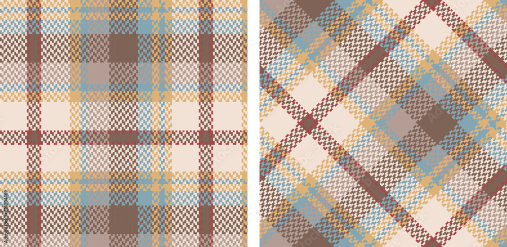 Check plaid set seamless pattern.