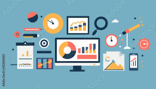 Wallpaper Mural Data analysis and business intelligence concept illustration. Torontodigital.ca