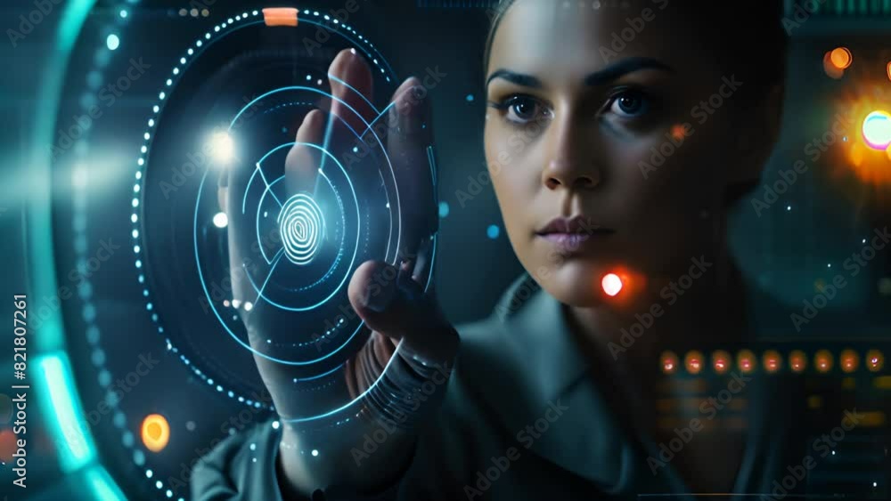 Businessman fingerprint scan provides security access with biometrics identification and password control through fingerprints Businessman fingerprint scan provides security access with biometrics identification and password control through fingerprints