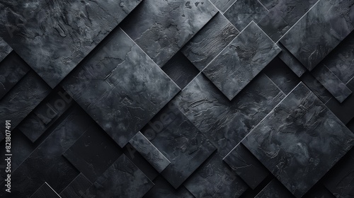 Black metal tiles. photo