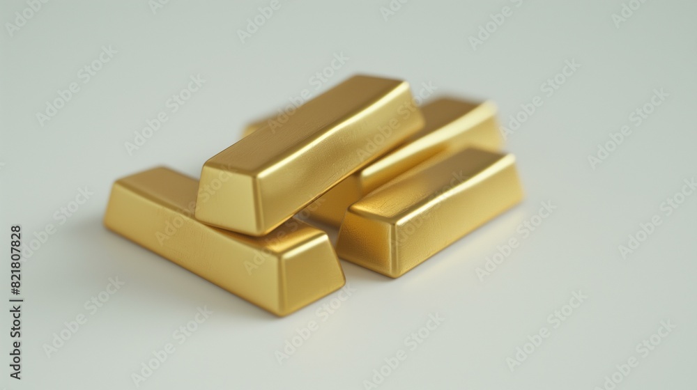 Stacked Gold Bars on White Background Representing Wealth and Investment Concepts Stacked Gold Bars on White Background Representing Wealth and Investment Concepts