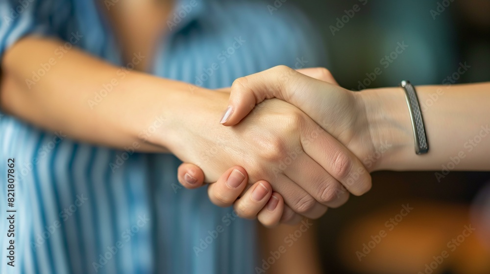Close-Up Handshake Between Professionals During a Job Interview Close-Up Handshake Between Professionals During a Job Interview