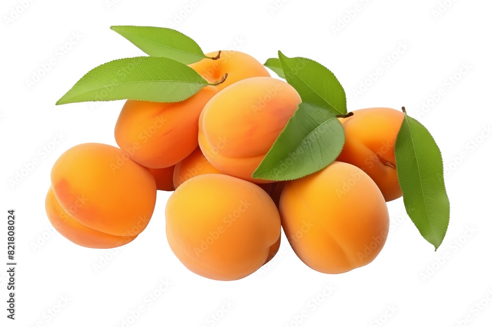 Delicious Apricots Isolated on Transparent Background, PNG, Cut Out. Delicious Apricots Isolated on Transparent Background, PNG, Cut Out.
