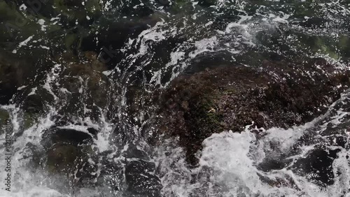 Wallpaper Mural Waves crashing on a rocky shore. Meditative still video of a shore of the Aegean Sea. Restlessness waters. Torontodigital.ca