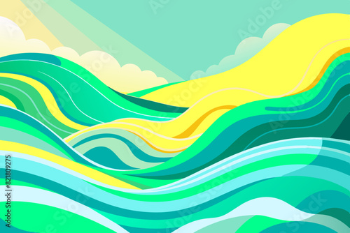 Abstract waves in pastel tones, soothing and relaxing