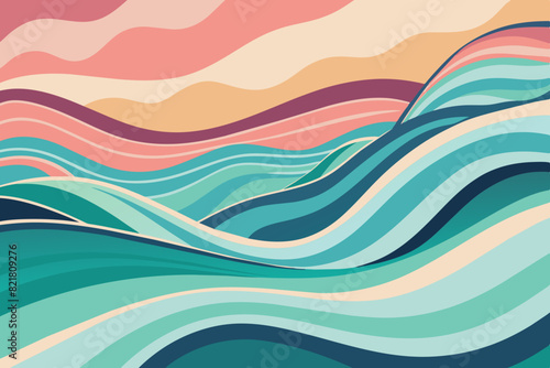 Abstract waves in pastel tones, soothing and relaxing