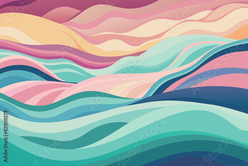 Abstract waves in pastel tones, soothing and relaxing