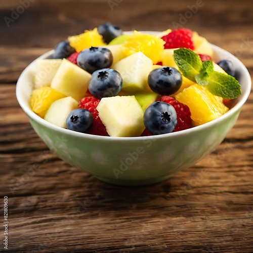 Bowl of fresh fruit salad 