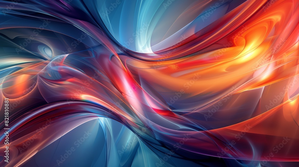 The image is an abstract painting with vibrant colors