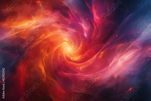 Abstract colorful background. Waves of vibrant red and serene blue collide, pulsating with energy and calmness, like the clash of emotions in a peaceful yet passionate moment.