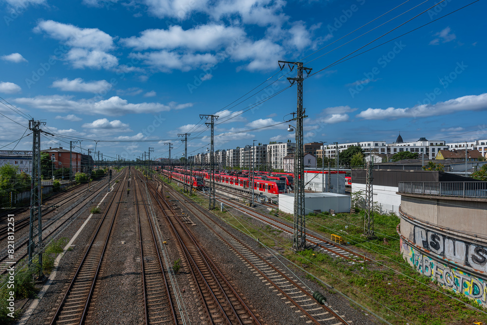 Obraz premium View of the tracks in front of Frankfurt Central Station, Germany