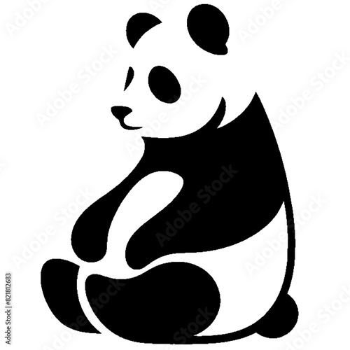 Silueta linda del logotipo del panda