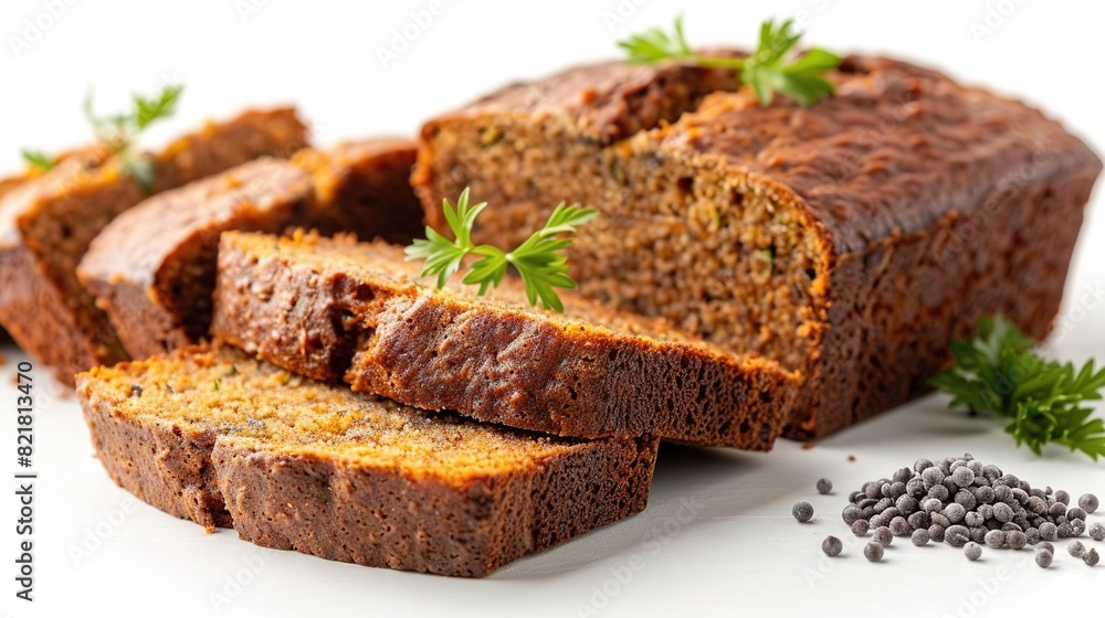 A close up of a loaf of freshly baked lentil bread A close up of a loaf of freshly baked lentil bread