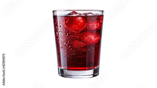 Wallpaper Mural A clear glass filled with red soda with ice cubes floating inside Torontodigital.ca