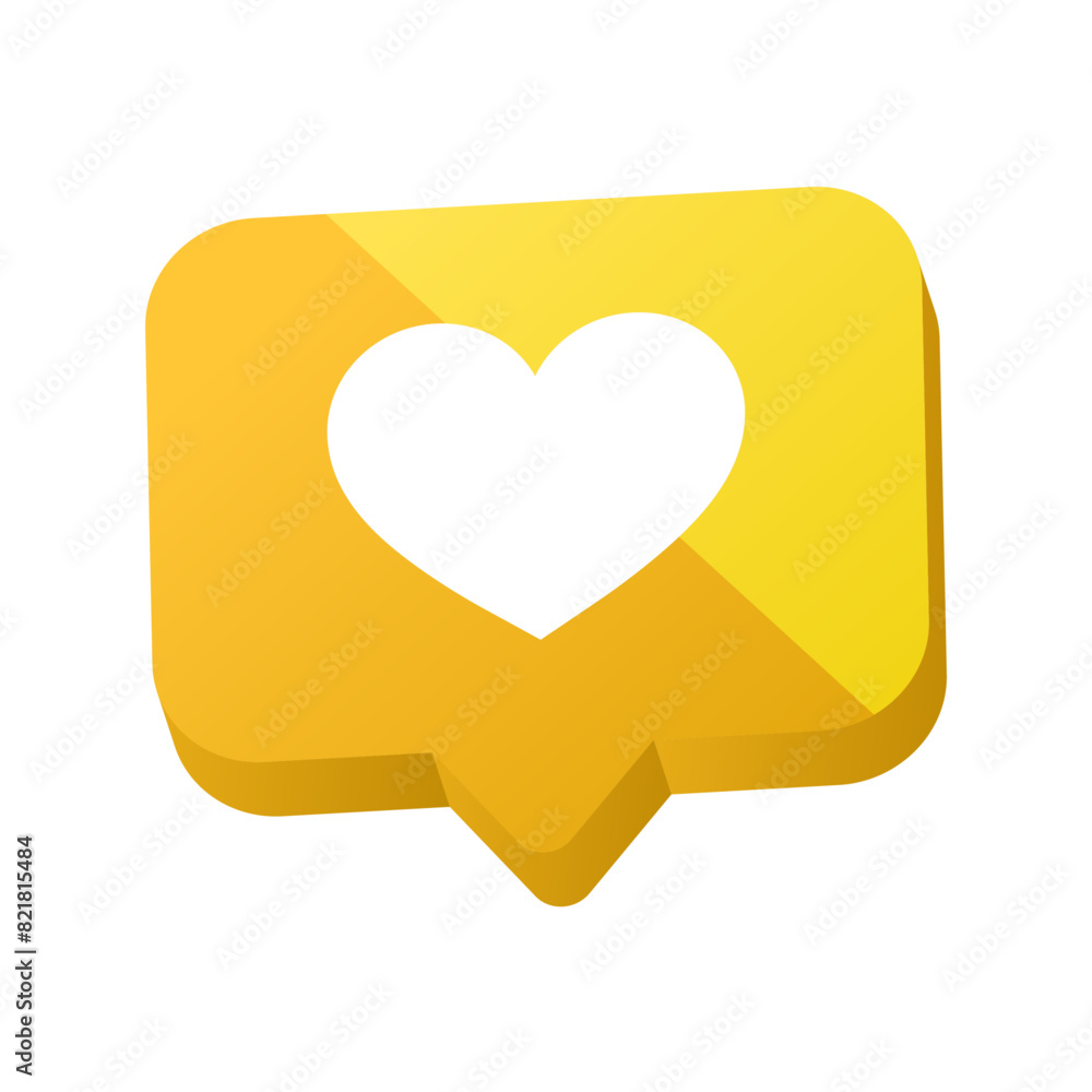 Heart shape or favorite social media notification icon in speech bubbles Heart shape or favorite social media notification icon in speech bubbles