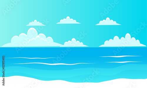 Background scene of blue ocean design