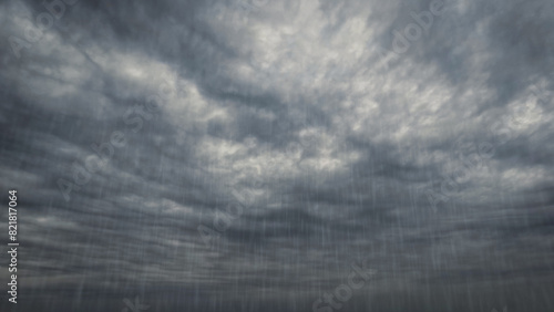 downpour on sky with clouds - beautiful weather background - photo of nature