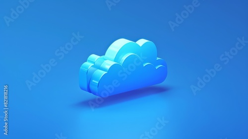 A virtual cloud icon representing cloud information storage and technology