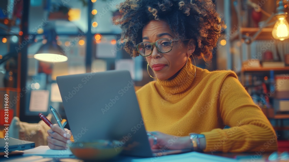 Stylish Multiethnic Marketing Specialist Working in Busy Creative Office. Beautiful Diverse Multiethnic Female Project Manager Writing Notes. Stylish Multiethnic Marketing Specialist Working in Busy Creative Office. Beautiful Diverse Multiethnic Female Project Manager Writing Notes.