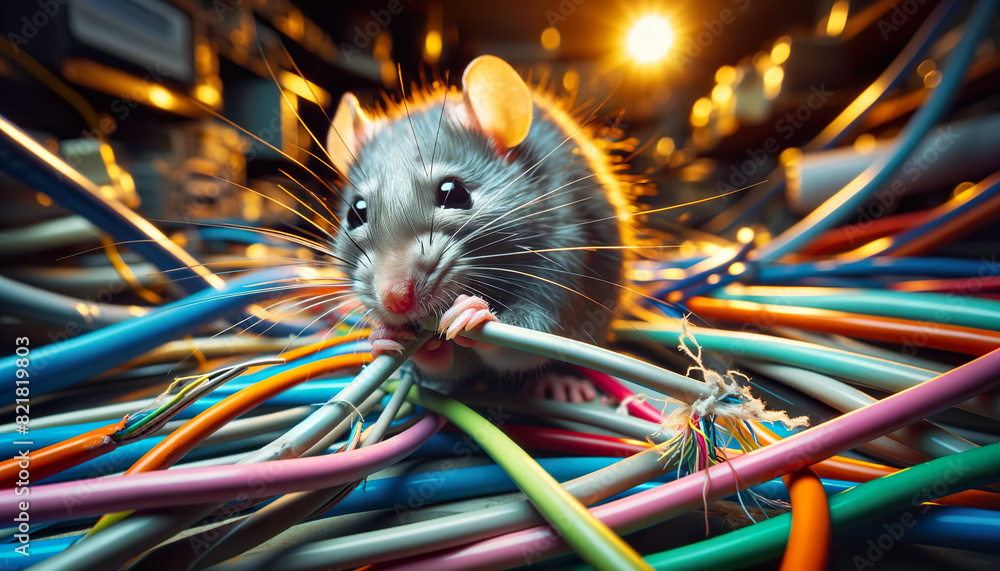 Internet Rats Rat chewing electrical and internet optical cables causing damage and ...