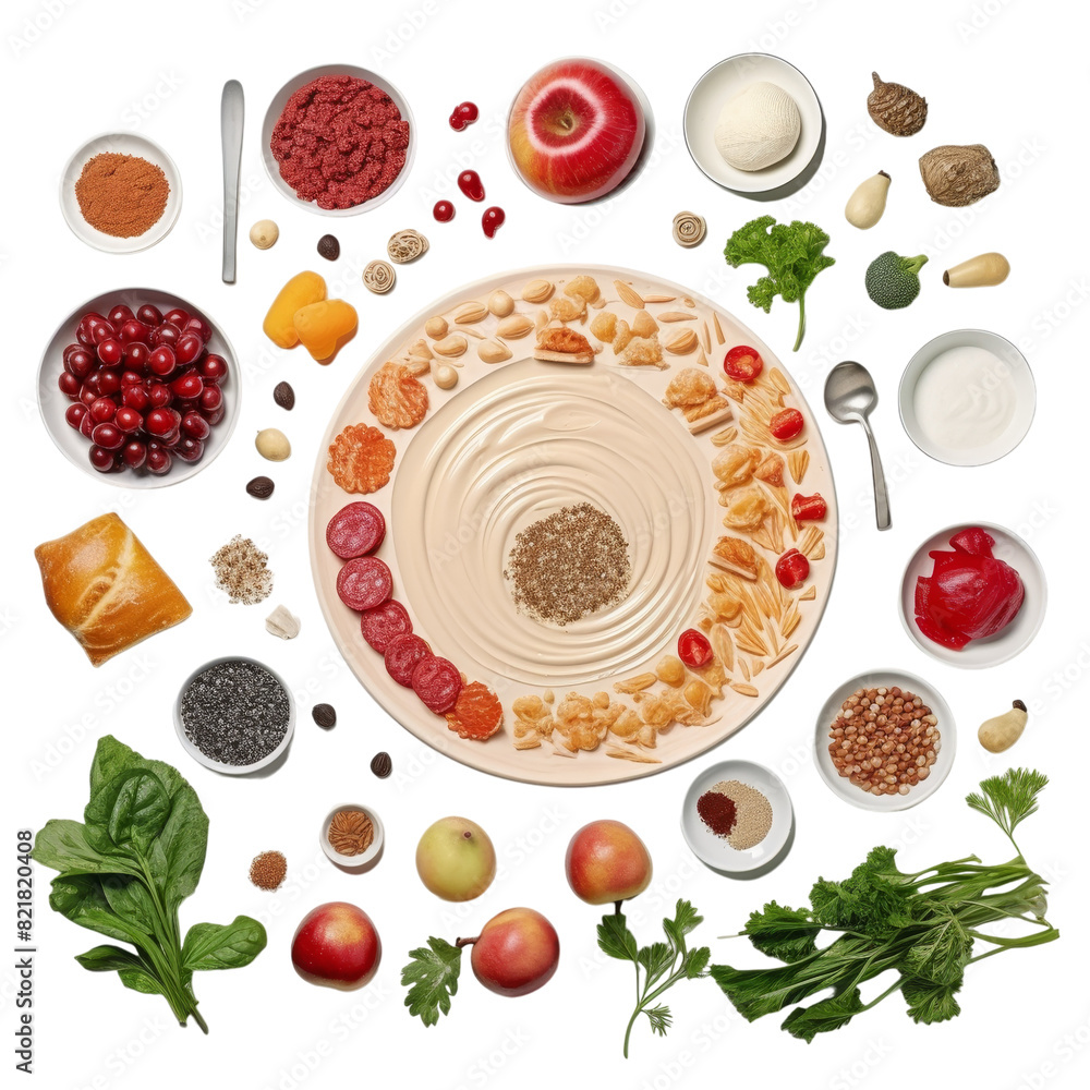 Delicious Food and Healthy Isolated on Transparent Background, PNG, Cut Out.
