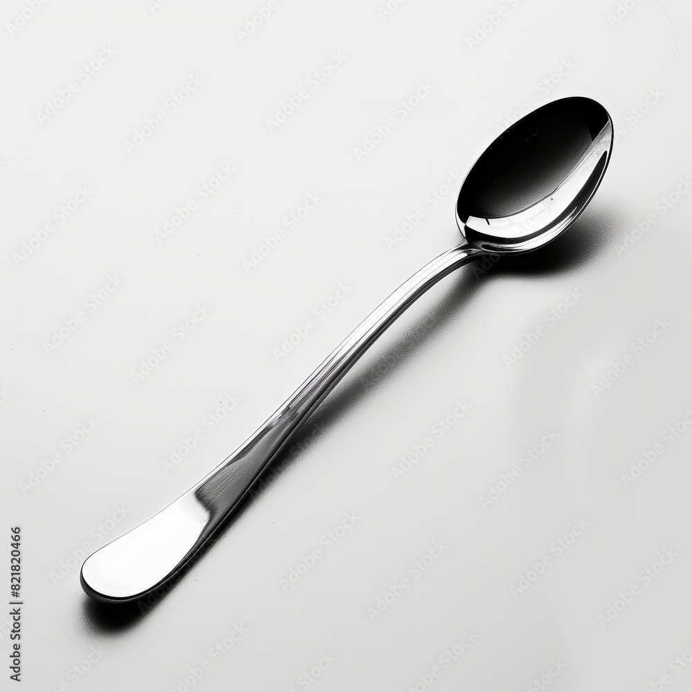 Curved Spoon Isolated on White Background. Generative AI. Curved Spoon Isolated on White Background. Generative AI.