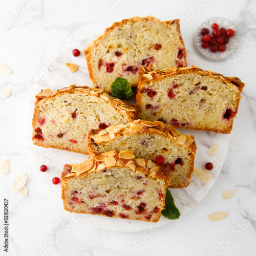 Homemade cranberry loaf cake