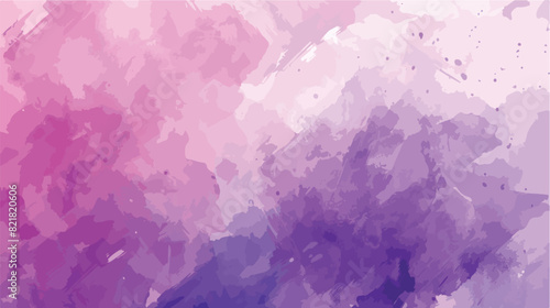Watercolor background purple pink hand painted. Vector