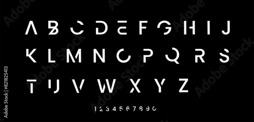 Abstract minimal modern alphabet font. Urban minimalist typography future digital fashion creative logo font. vector illustration