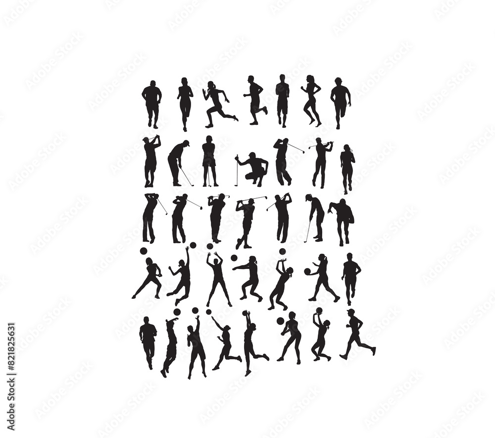 Sport Activity Silhouettes, art vector design
Sport Activity Silhouettes, art vector design