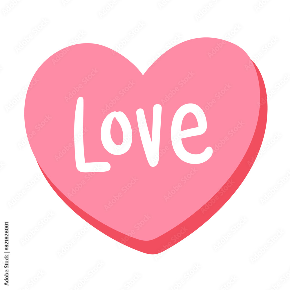 Heart with love inscription isolated on the white background Heart with love inscription isolated on the white background