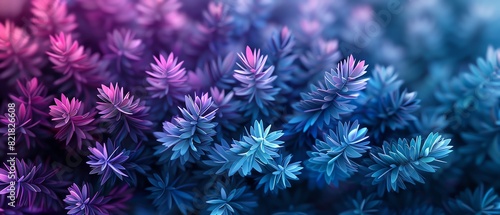 Wallpaper Mural Colorful abstract close-up of vibrant purple and blue foliage, showcasing intricate textures and depth in a mesmerizing, dreamy background. Torontodigital.ca