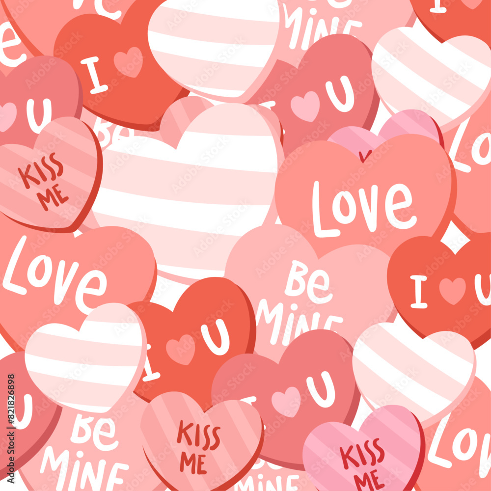 Hand drawn flat design conversation hearts Hand drawn flat design conversation hearts