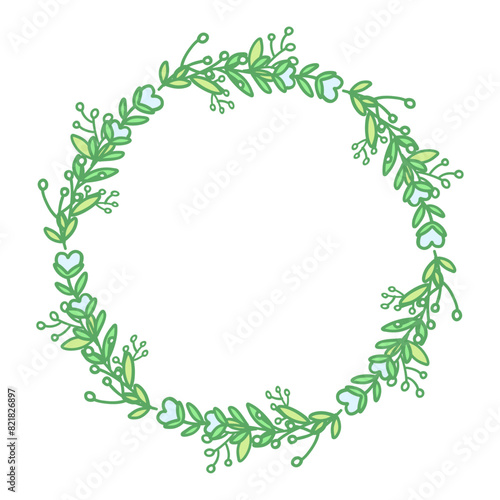 Hand drawn floral wreath, decorative wreaths with flowers