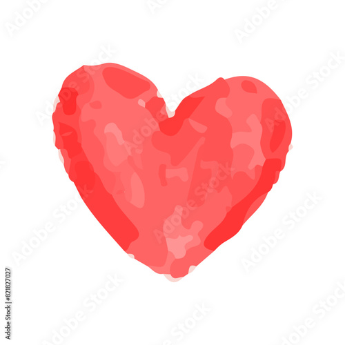 Watercolor hand drawn heart Isolated on white background