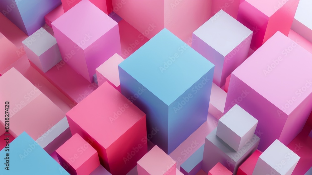 Obraz premium This is an abstract 3d rendering of geometric shapes. The composition consists of squares. Cube design for a poster, cover, branding, banner, placard, or cover.