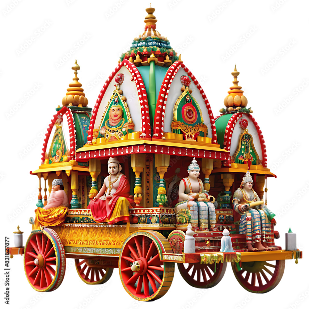 Fototapeta premium Rath Yatra on transparent background