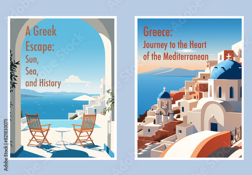 Travel design for poster  banner postcard trip to Greece .