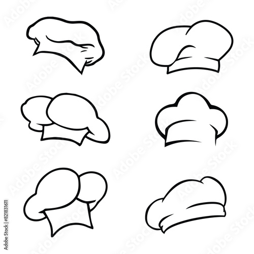 Chef Hat Restaurant Logo Vector Illustration Bundle
