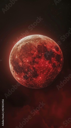 Red moon nature dramatic sky effect beautiful space in universe astronomy theme