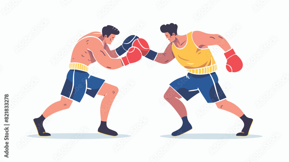 People boxing. Sport fighters box combat competition