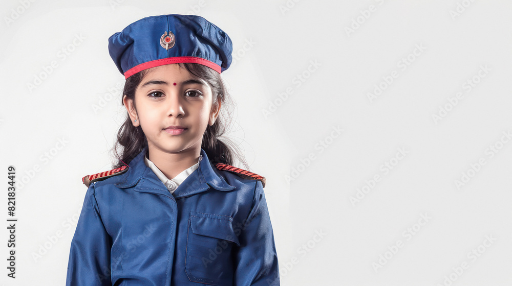 Fototapeta premium girl child in air hostess costume