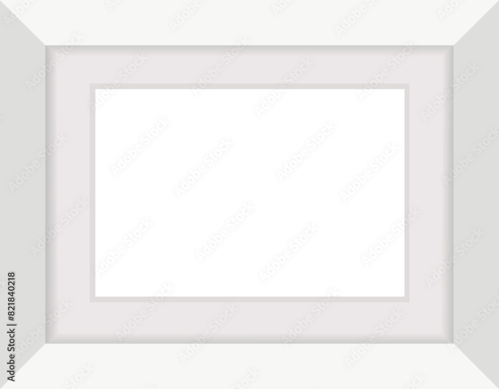Minimalistic white picture frame isolated on a pure white background, ready for your custom image Minimalistic white picture frame isolated on a pure white background, ready for your custom image