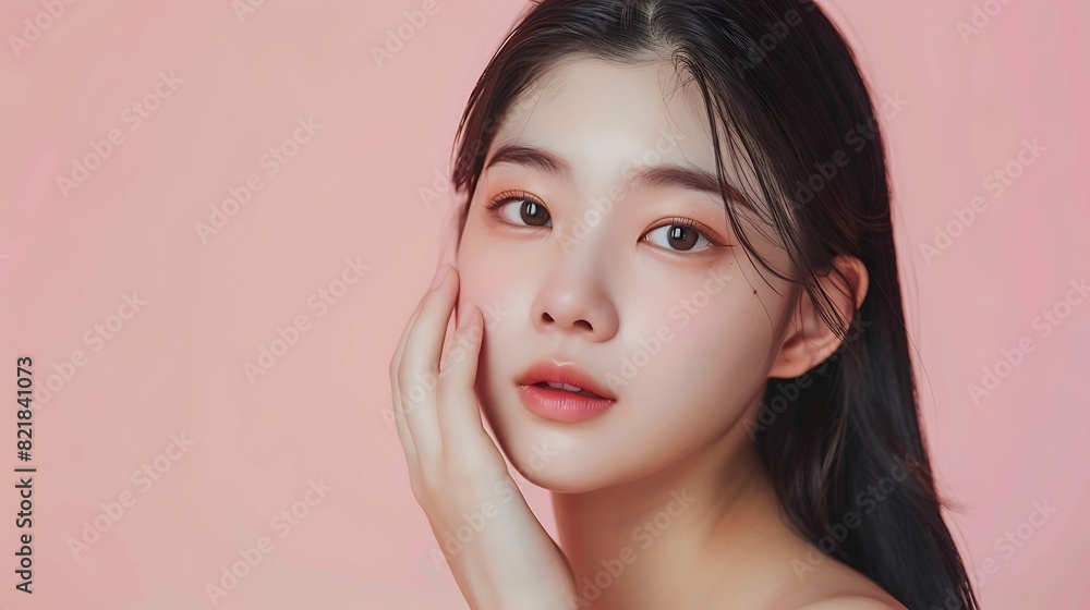 肌の調子が気になる美しい女性 AI 肌の調子が気になる美しい女性 AI