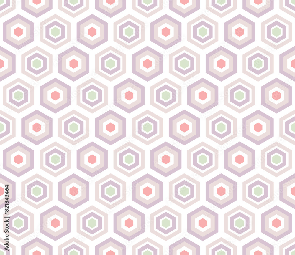 Japanese Pastel Hexagon Vector Seamless Pattern Japanese Pastel Hexagon Vector Seamless Pattern