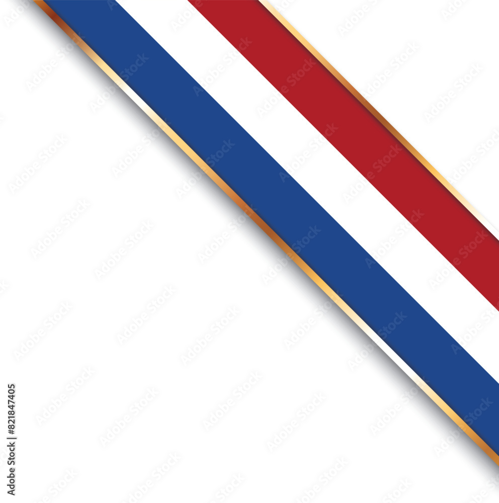 banner with flag of Netherlands, corner banner with gold frame banner with flag of Netherlands, corner banner with gold frame