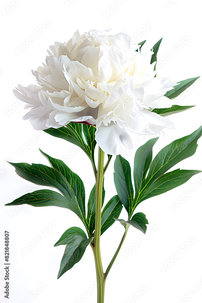 White peony isolated on white background White peony isolated on white background