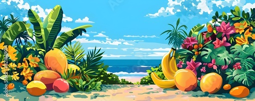 Lush Tropical Fruit Garden ...
